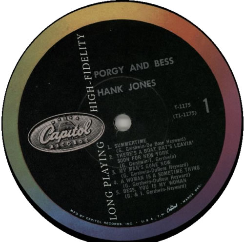 Hank Jones Porgy & Bess vinyl LP album (LP record) US HNJLPPO590147