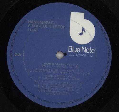 Hank Mobley A Slice Of The Top - Shrink vinyl LP album (LP record) US HMOLPAS873768