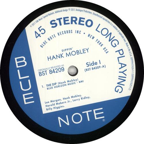 Hank Mobley Dippin' - 45RPM 180 Gram - Numbered 2-LP vinyl record set (Double LP Album) US HMO2LDI728383