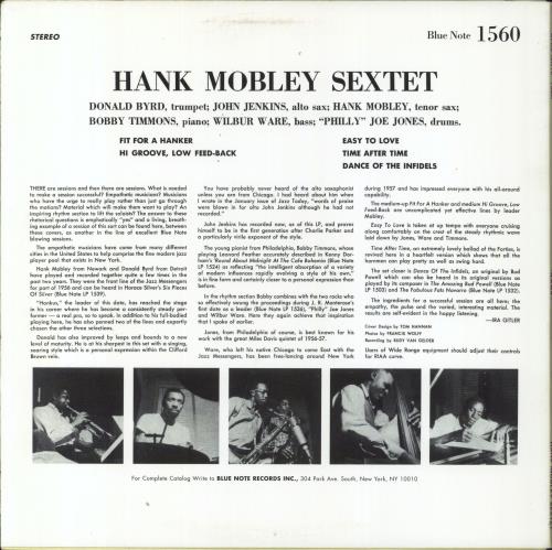 Hank Mobley Hank - EX vinyl LP album (LP record) US HMOLPHA807555