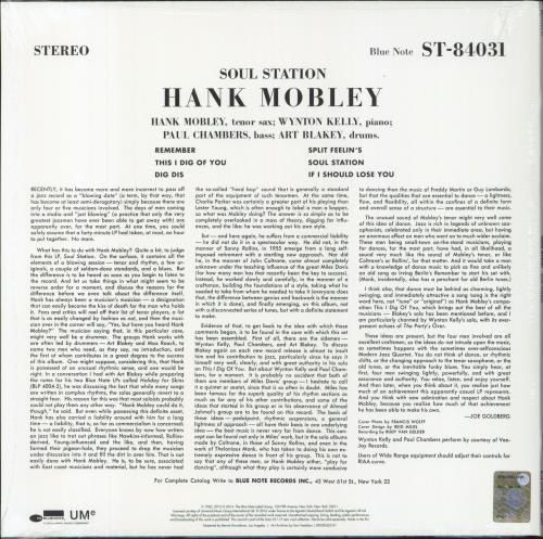 Hank Mobley Soul Station - 180gram vinyl - Sealed + Booklet vinyl LP album (LP record) UK HMOLPSO794239