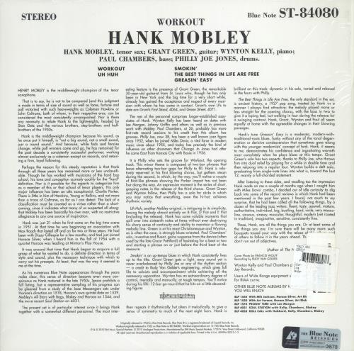 Hank Mobley Workout - 180gm - Sealed 2-LP vinyl record set (Double LP Album) US HMO2LWO775162