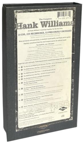 Hank Williams The Complete Hank Williams - EX CD Album Box Set US HNKDXTH876496