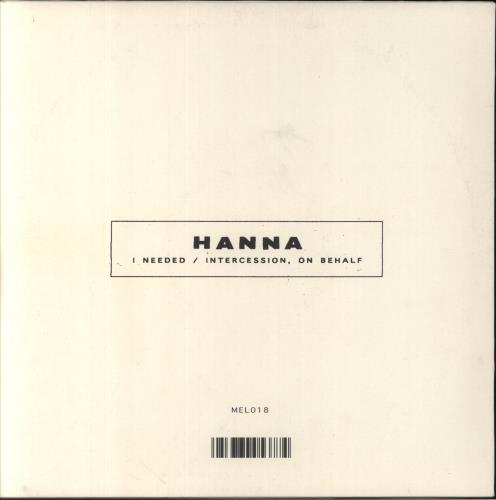 Hanna I Needed 12" vinyl single (12 inch record / Maxi-single) UK 2B312IN858194