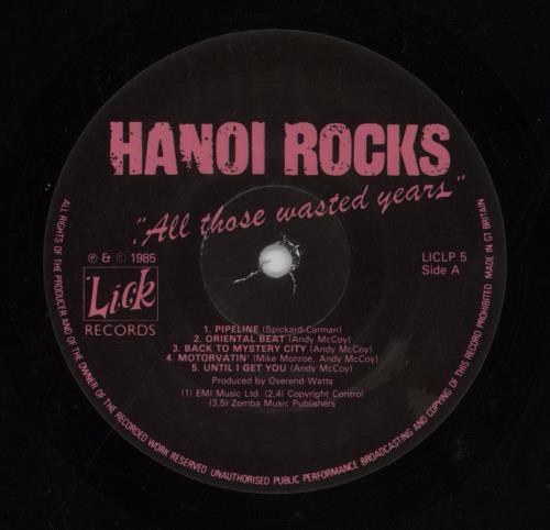 Hanoi Rocks All Those Wasted Years vinyl LP album (LP record) UK HANLPAL854947