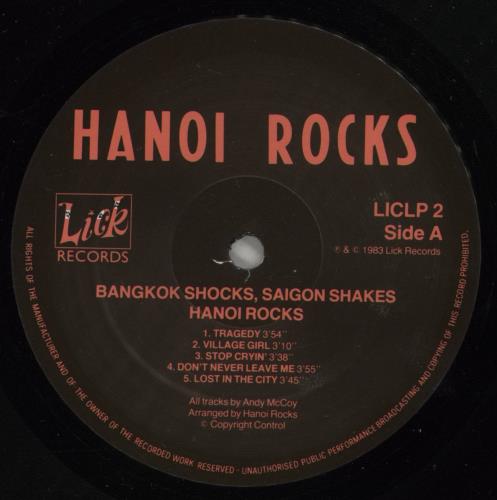 Hanoi Rocks Bangkok Shocks, Saigon Shakes vinyl LP album (LP record) UK HANLPBA684440