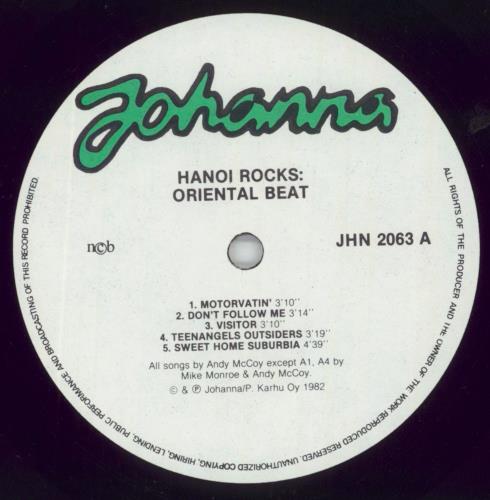 Hanoi Rocks Oriental Beat - EX vinyl LP album (LP record) Finnish HANLPOR591162