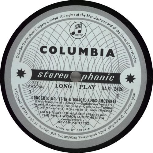 Hans Richter-Haaser Mozart Piano Concertos No. 17 in G Major, K.453 & No. 26 in B Flat Major, K.537 "Coronation" vinyl LP album (LP record) UK QMQLPMO700349