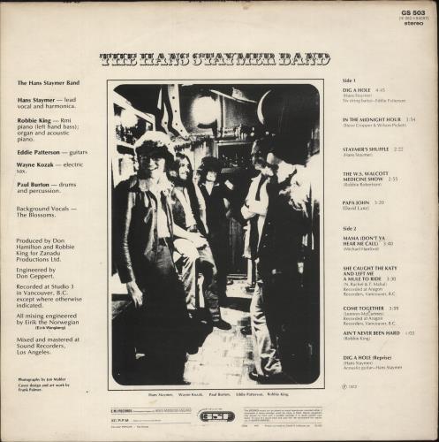 Hans Staymer The Hans Staymer Band vinyl LP album (LP record) UK H02LPTH875491