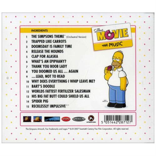 Hans Zimmer The Simpsons Movie OST CD album (CDLP) UK HZACDTH407907