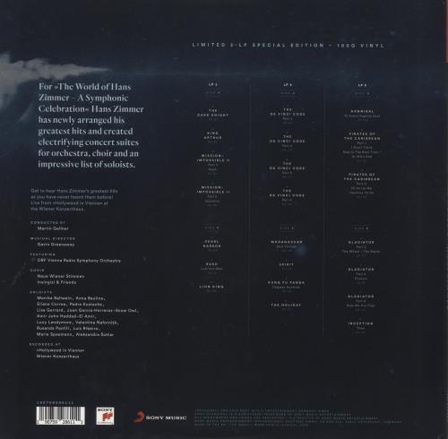 Hans Zimmer The World Of Hans Zimmer (A Symphonic Celebration) - 180gm 3-LP vinyl record set (Triple LP Album) US HZA3LTH877683