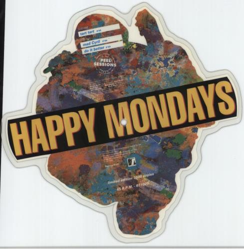 Happy Mondays Peel Sessions shaped picture disc (picture disc vinyl record) UK HAPSHPE419195