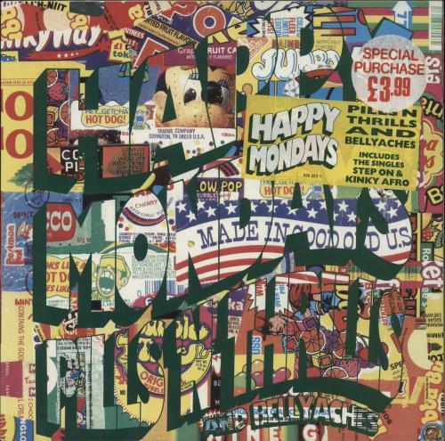 Happy Mondays Pills 'N' Thrills And Bellyaches - Hype Sticker vinyl LP album (LP record) Dutch HAPLPPI868283