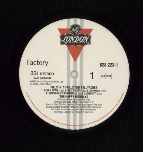 Happy Mondays Pills 'N' Thrills And Bellyaches - Hype Sticker vinyl LP album (LP record) Dutch HAPLPPI868283