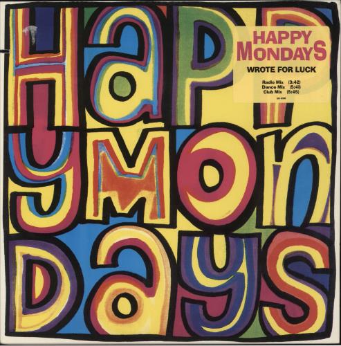 Happy Mondays Wrote For Luck - Hype Sticker 12" vinyl single (12 inch record / Maxi-single) US HAP12WR08626