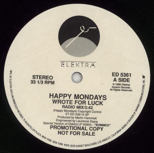 Happy Mondays Wrote For Luck - Hype Sticker 12" vinyl single (12 inch record / Maxi-single) US HAP12WR08626