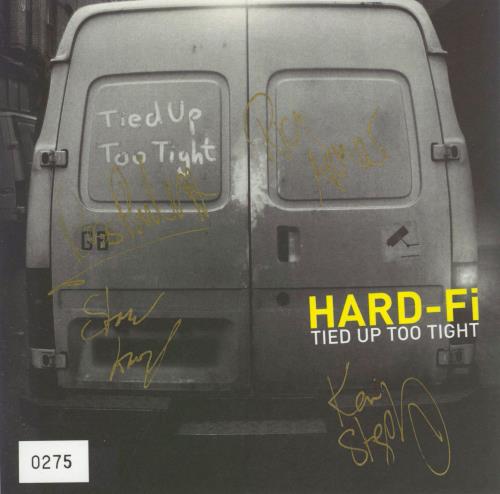 Hard-Fi Tied Up Too Tight - Yellow Vinyl + Autographed 7" vinyl single (7 inch record / 45) UK H0-07TI464002