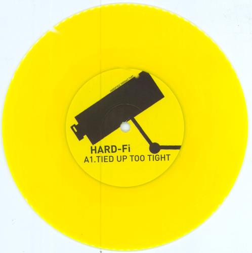 Hard-Fi Tied Up Too Tight - Yellow Vinyl + Autographed 7" vinyl single (7 inch record / 45) UK H0-07TI464002