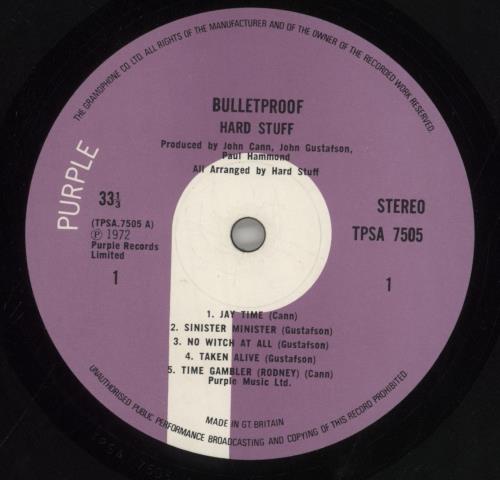 Hard Stuff Bulletproof vinyl LP album (LP record) UK HSFLPBU358769