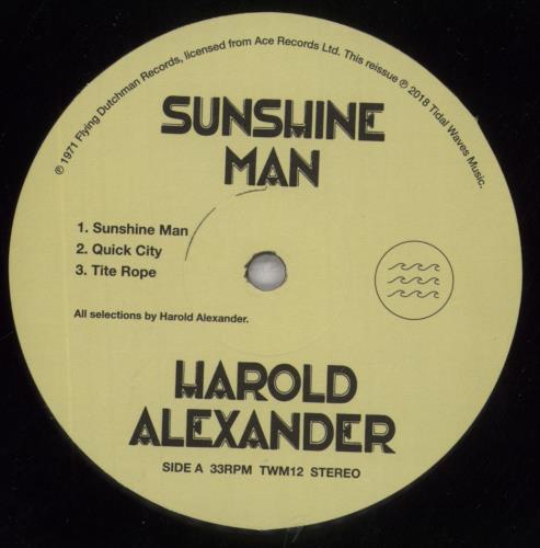 Harold Alexander Sunshine Man vinyl LP album (LP record) US O96LPSU845632