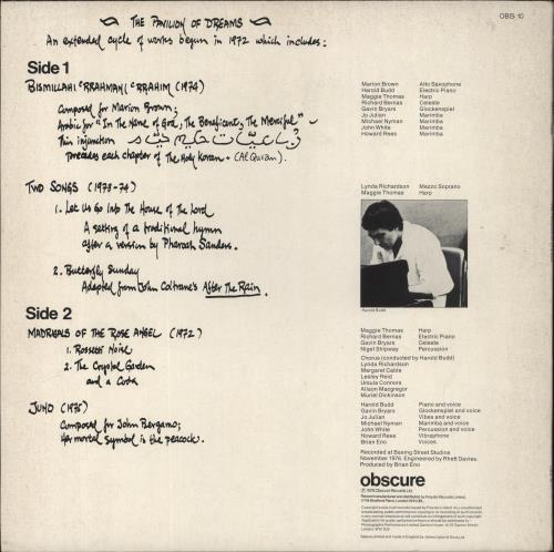 Harold Budd The Pavilion Of Dreams vinyl LP album (LP record) UK UDDLPTH646729
