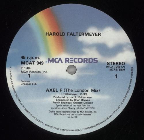Harold Faltermeyer Axel F (The London Mix) 12" vinyl single (12 inch record / Maxi-single) UK HFL12AX145323