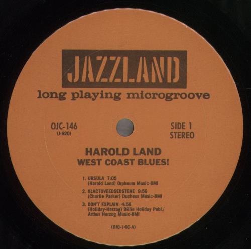 Harold Land West Coast Blues! vinyl LP album (LP record) French 1HLLPWE857251