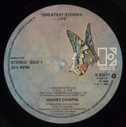 Harry Chapin Greatest Stories Live 2-LP vinyl record set (Double LP Album) UK HCH2LGR423850