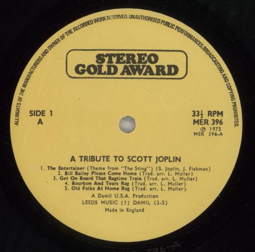 Harry 'Fingers' Warren A Tribute To Scott Joplin vinyl LP album (LP record) UK -A5LPAT885215