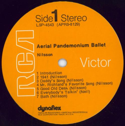 Harry Nilsson Aerial Pandemonium Ballet vinyl LP album (LP record) US HNLLPAE796659