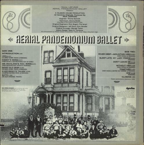 Harry Nilsson Aerial Pandemonium Ballet vinyl LP album (LP record) US HNLLPAE796659