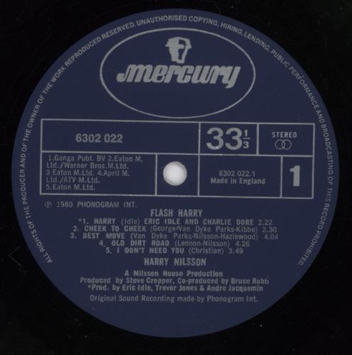 Harry Nilsson Flash Harry - EX vinyl LP album (LP record) UK HNLLPFL892783