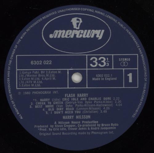 Harry Nilsson Flash Harry vinyl LP album (LP record) UK HNLLPFL440890