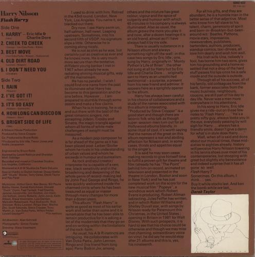 Harry Nilsson Flash Harry vinyl LP album (LP record) UK HNLLPFL440890
