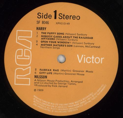 Harry Nilsson Harry - 1st - F/L vinyl LP album (LP record) UK HNLLPHA63526