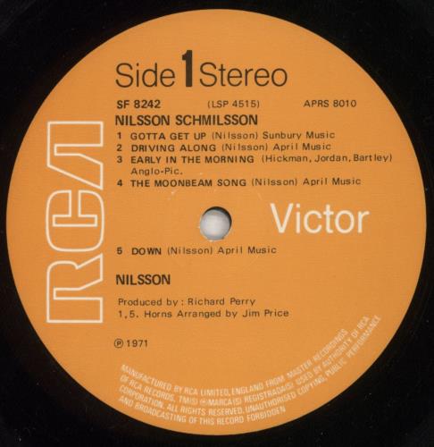 Harry Nilsson Nilsson Schmilsson vinyl LP album (LP record) UK HNLLPNI527981