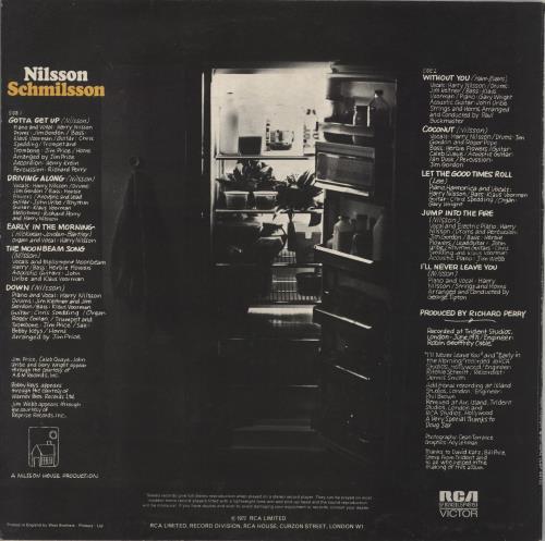 Harry Nilsson Nilsson Schmilsson vinyl LP album (LP record) UK HNLLPNI527981