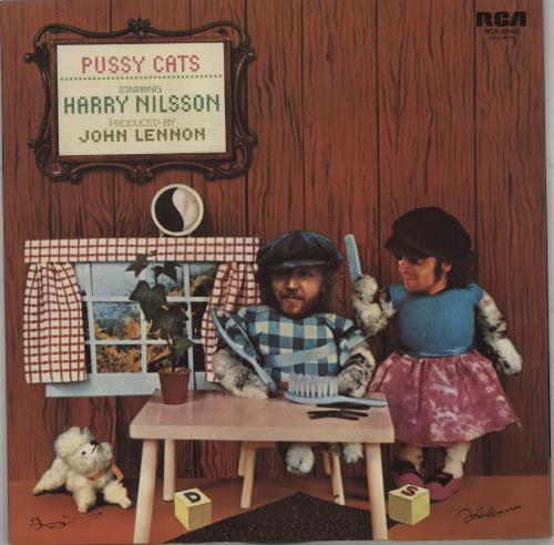 Harry Nilsson Pussy Cats + Flyer vinyl LP album (LP record) Japanese HNLLPPU673093