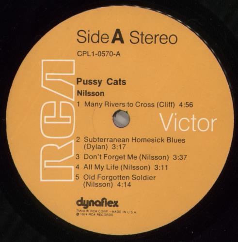 Harry Nilsson Pussy Cats vinyl LP album (LP record) US HNLLPPU137658