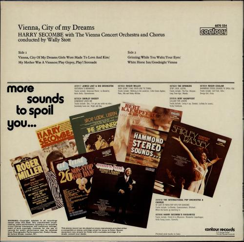 Harry Secombe Vienna, City Of My Dreams vinyl LP album (LP record) UK H.SLPVI764306