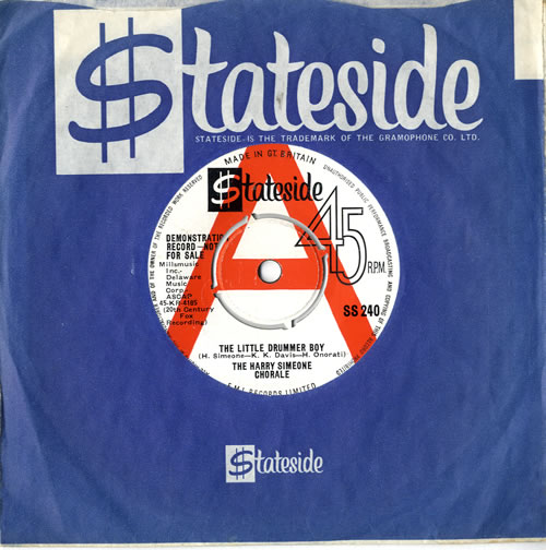 Harry Simeone The Little Drummer Boy 7" vinyl single (7 inch record / 45) UK HQU07TH577297