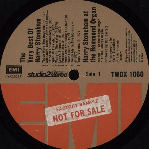 Harry Stoneham The Very Best Of Harry Stoneham - Factory Sample vinyl LP album (LP record) UK HK0LPTH680883