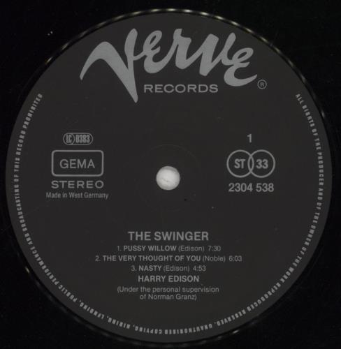 Harry 'Sweets' Edison The Swinger vinyl LP album (LP record) German ED0LPTH504686