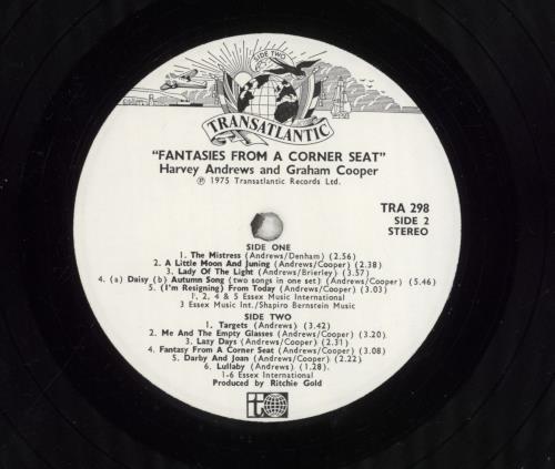Harvey Andrews Fantasies From A Corner Seat - EX vinyl LP album (LP record) UK HRWLPFA763071