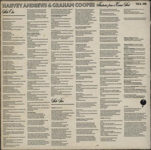 Harvey Andrews Fantasies From A Corner Seat - EX vinyl LP album (LP record) UK HRWLPFA763071