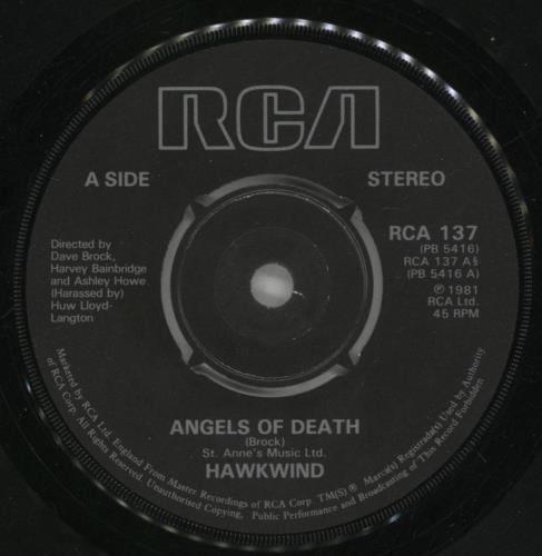 Hawkwind Angels Of Death 7" vinyl single (7 inch record / 45) UK HWK07AN171674