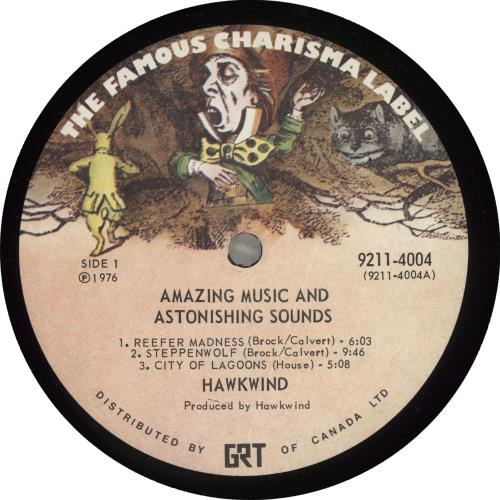 Hawkwind Astounding Sounds, Amazing Music vinyl LP album (LP record) Canadian HWKLPAS372060
