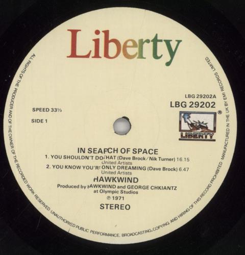 Hawkwind In Search Of Space vinyl LP album (LP record) UK HWKLPIN372073