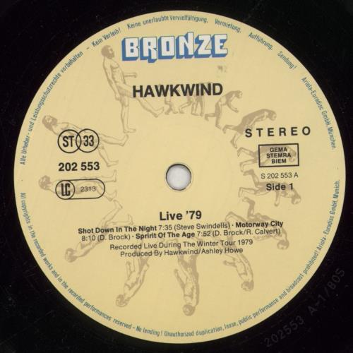 Hawkwind Live Seventy Nine vinyl LP album (LP record) German HWKLPLI851696