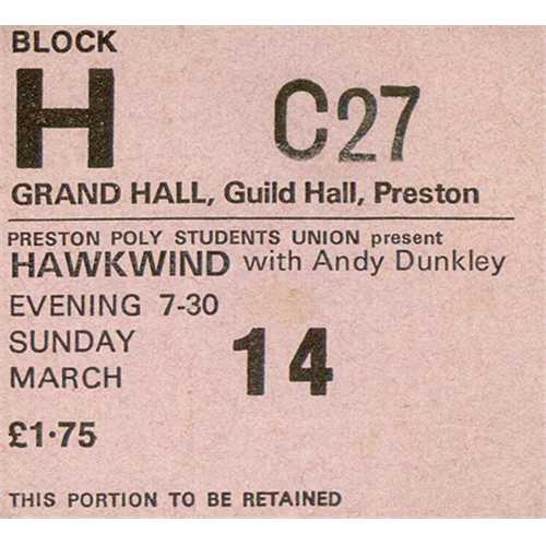 Hawkwind Preston Guild Hall concert ticket UK HWKTIPR409187